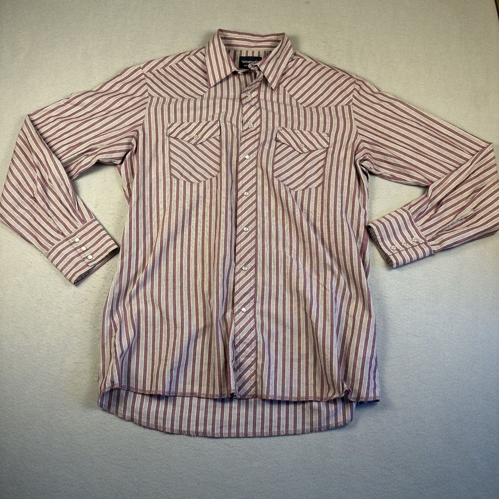 Wrangler Men's Shirt Size Large Tall Sleeve Western Pearl‎ Snaps